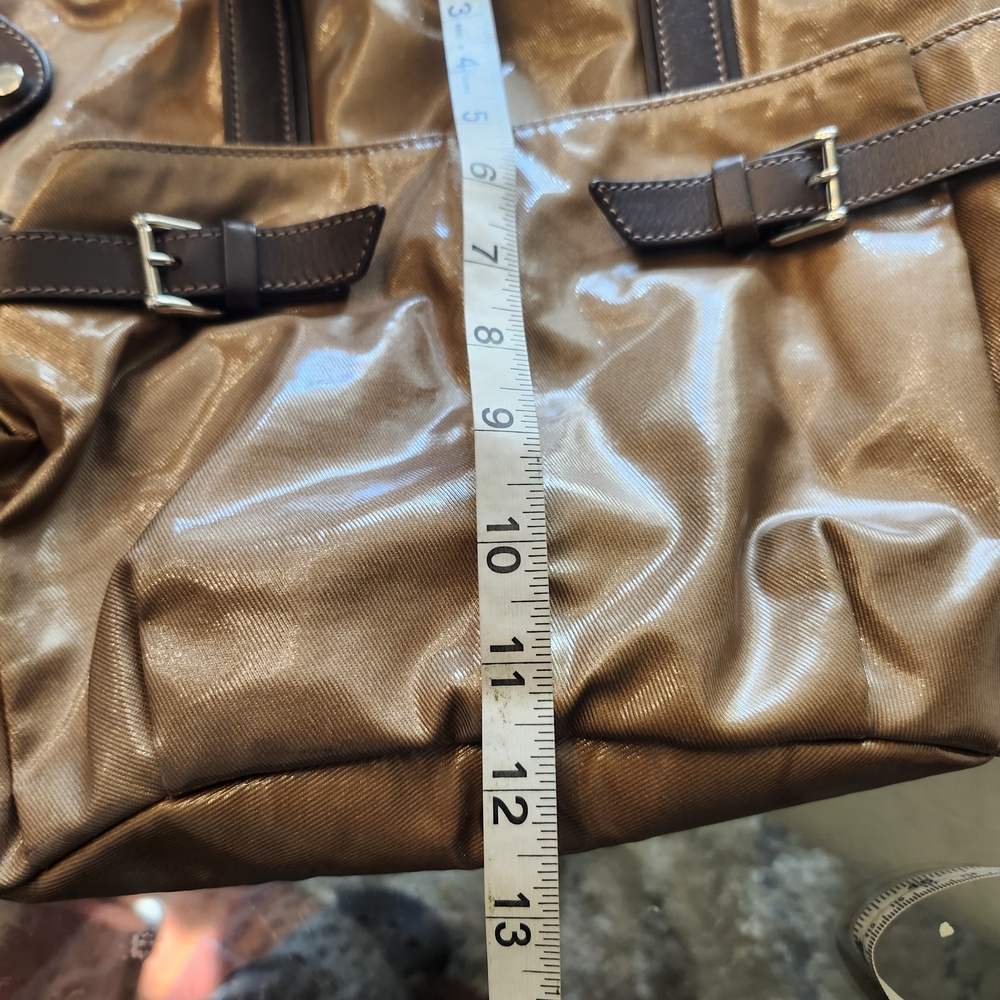 Tod's Tote/Crossbody, Tan/Brown Coated Canvas/Leather, Shoulder Bag - Picture 13 of 16